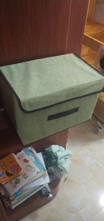 无纺布收纳箱杂物带盖储物箱可折叠衣物杂物便...