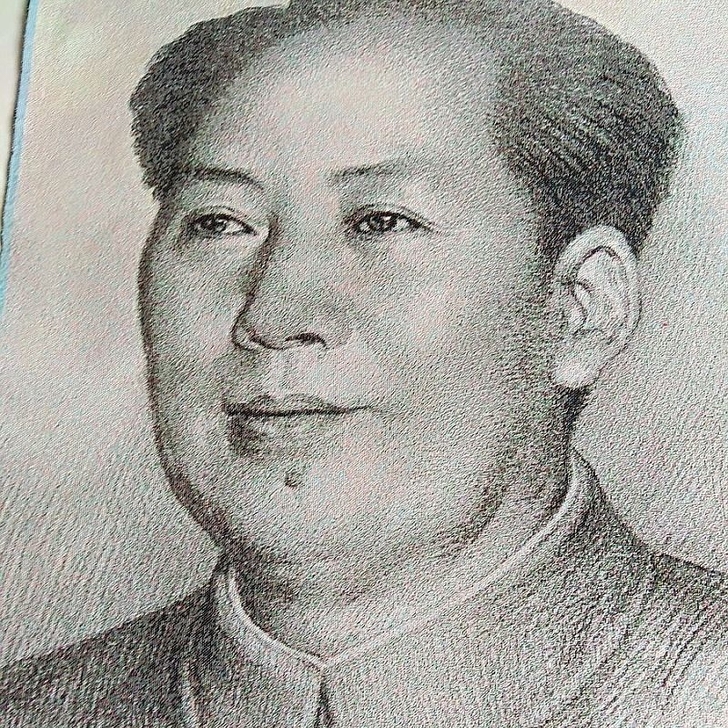 转让唐卡伟人刺绣画毛主席素描黑白画像
