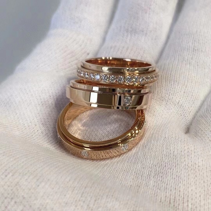 转动戒指 情侣转动戒。18k金 钻石 支持...