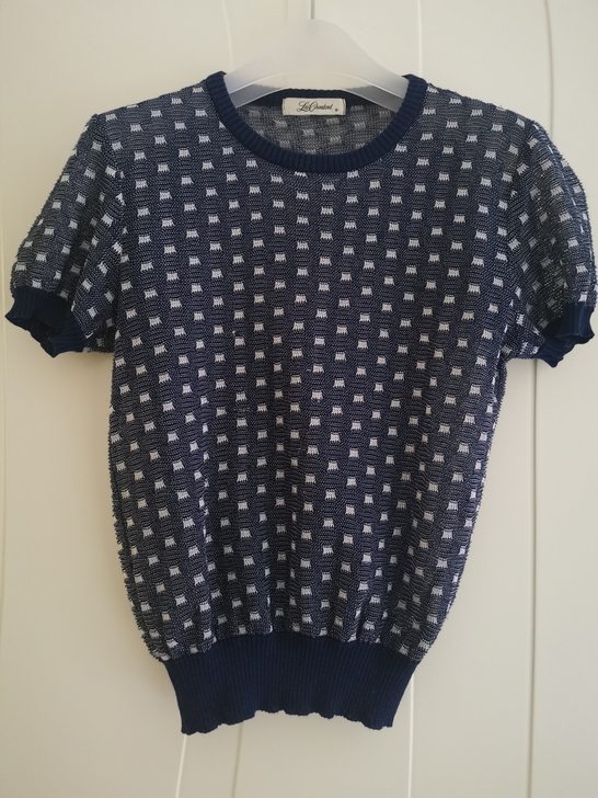 日本制造的圆领短袖针织衫紫色高领短袖针织打...