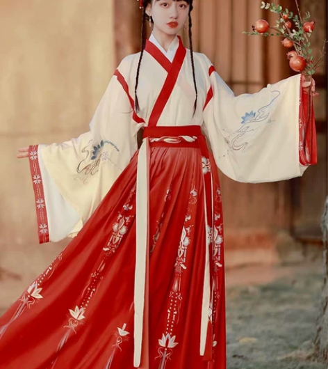 ［汉服］艺缕原创 国风 半生莲 交领 晋制...