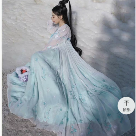 华姿仪赏【踏雪寻梅】 蓝色单齐胸襦裙L 码...