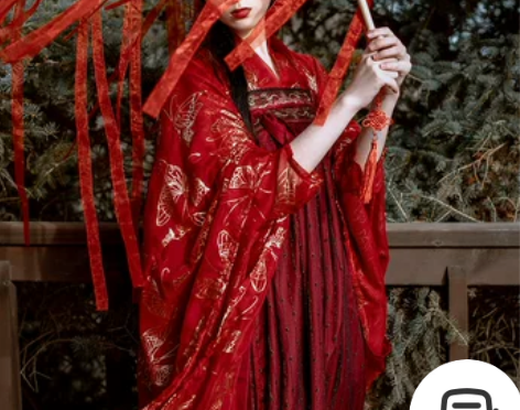 艺缕原创正品红蝴蝶汉服大袖衫襦裙套装 6米...