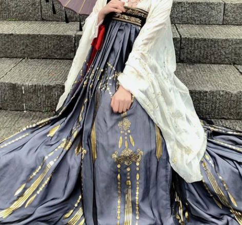 【艺缕】黑云鹤齐胸两片式汉服 六米摆大袖衫...