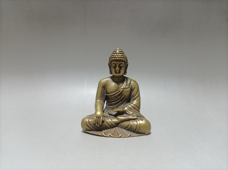 古玩杂项古董老铜器清代释迦摩尼铜佛