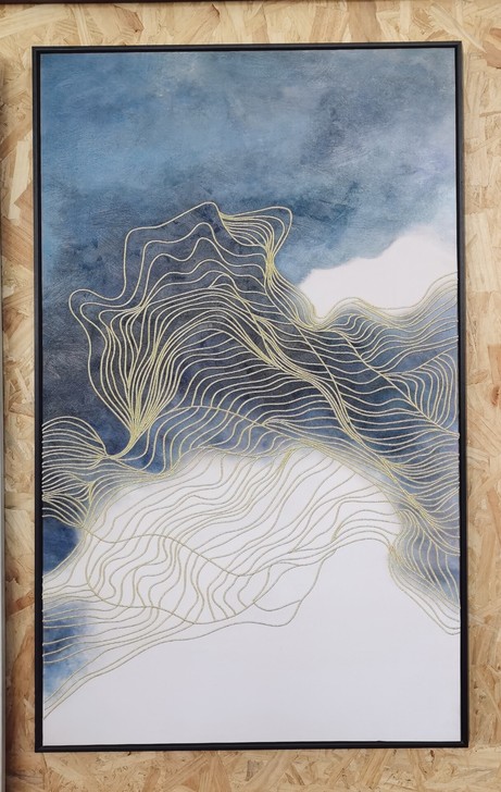 金丝线刺绣画，尺寸：高102cm，宽62c...