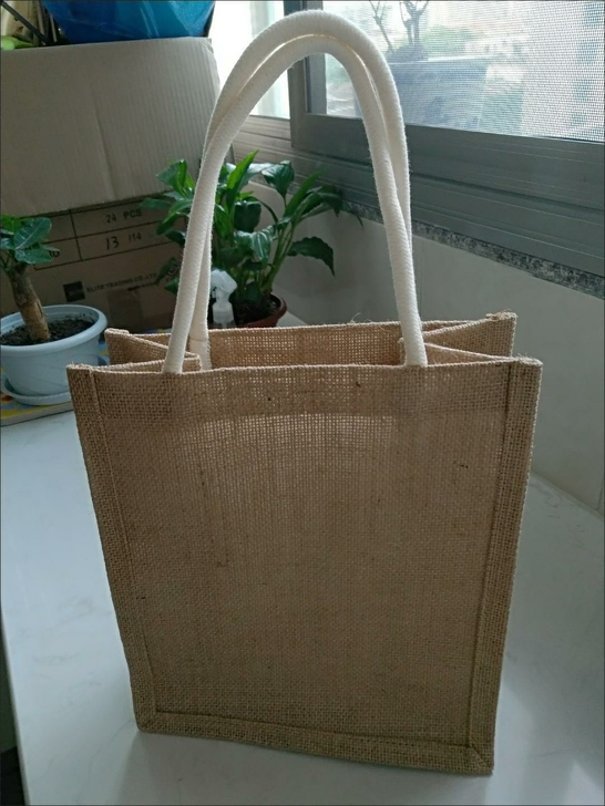 亚麻手提袋饭盒袋防水麻布袋改造手绘环保购物...