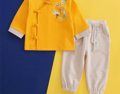 全新无荧光剂纯纯棉A类中秋节男童汉服唐装春...