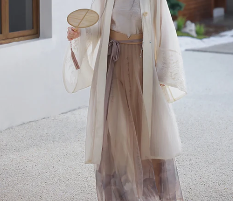 七月夕汉服 原创 坠清影 绣花吊带立领长衫...