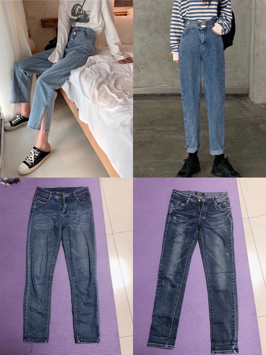 水洗牛仔裤女夏季2021新款韩版宽松直筒裤...
