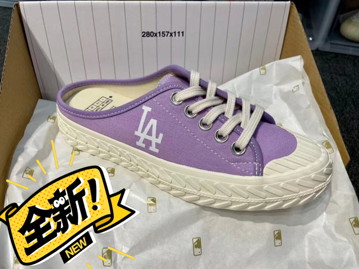 全新 MLB半托紫色 天空蓝 牛仔老花 唐...