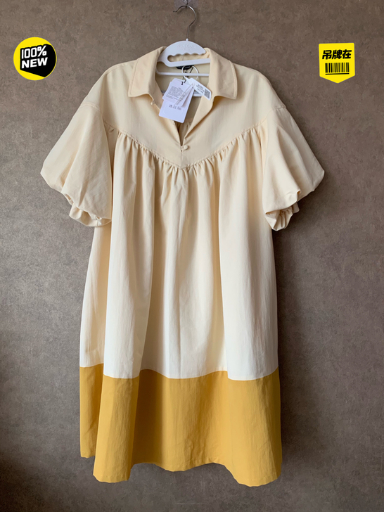 逸侣ile全新女装泡泡袖连衣裙