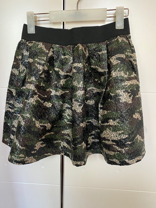 迷彩A字皮裙半身裙 蓬蓬裙 l码
