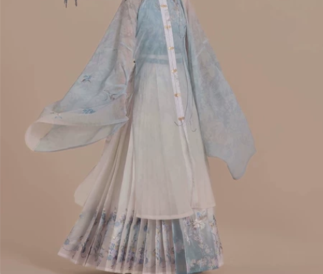 （吊带➕裙）七月夕 蓝靛 明制立领绣花长衫...