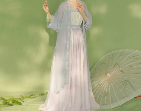 宋制汉服褙子三件套对襟衫全套原创改良春夏百...