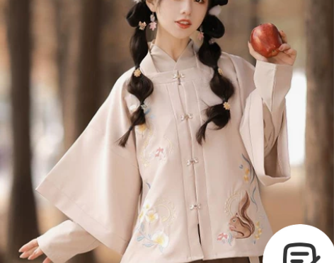 汉服女中国风明制方领半袖秋冬马面裙古装汉元...