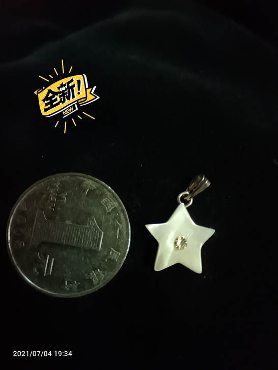 贝壳项坠  +人工钻石。