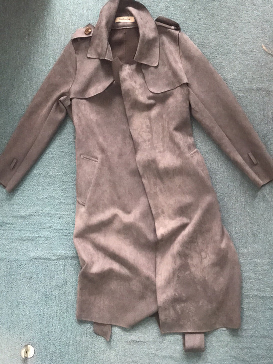 卡帝蓝黛磨砂皮风衣（女160身高可穿）