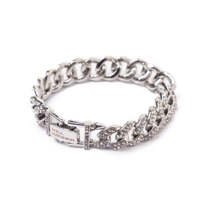 古巴链王嘉尔同款双排钻石手链