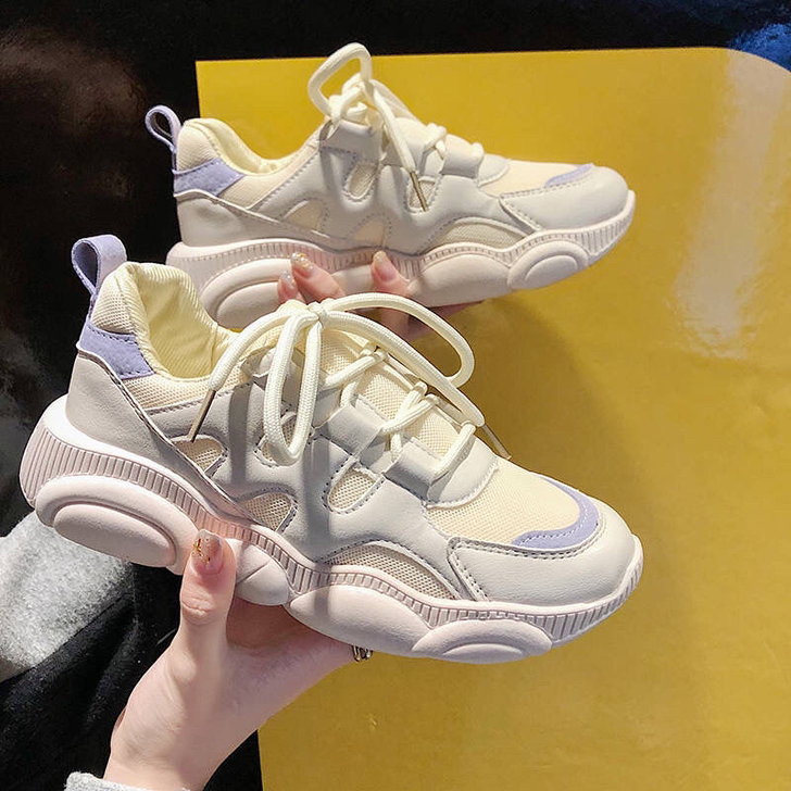 老爹鞋女ins潮透气网面女鞋2021新款韩...