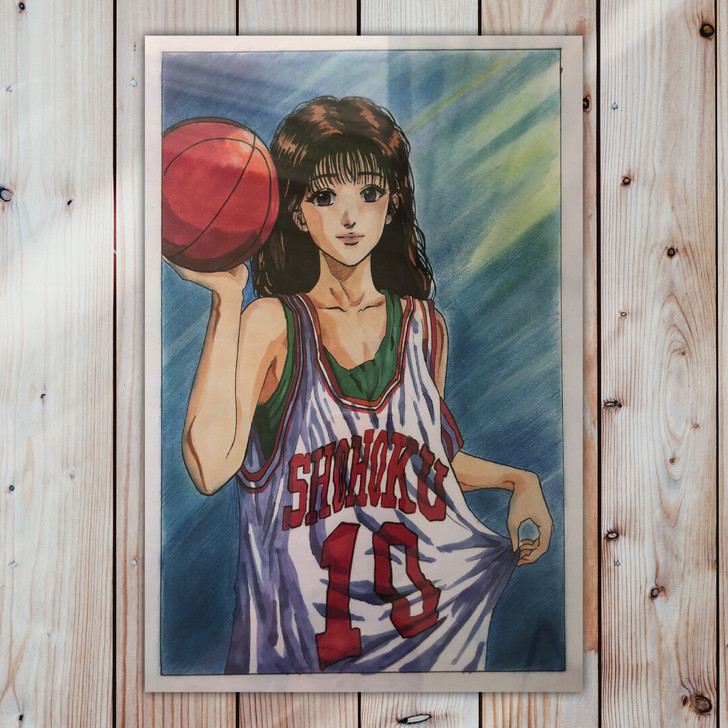 灌篮高手晴子手绘配铝合金外框8开，顺丰包邮.