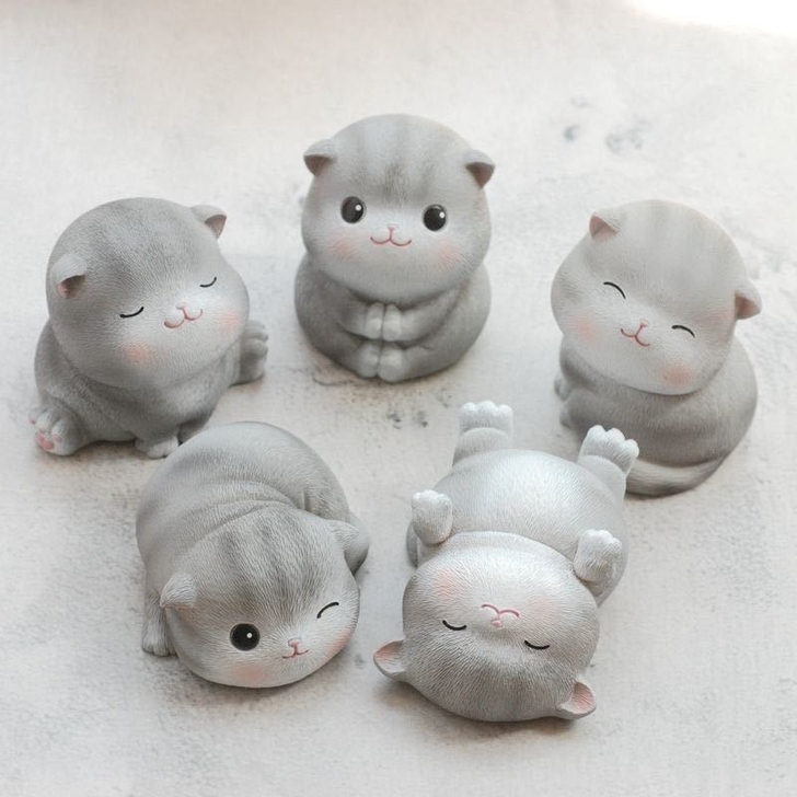 桌面猫咪摆件 可爱猫咪摆件 创意汽车内装饰...