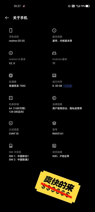 真我 Q3 黑色 6.27激活 想置换个苹...
