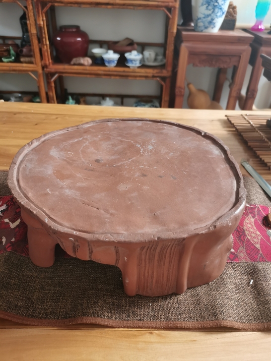 宜兴老紫砂底座茶台，名家手工制作砂质好，造...