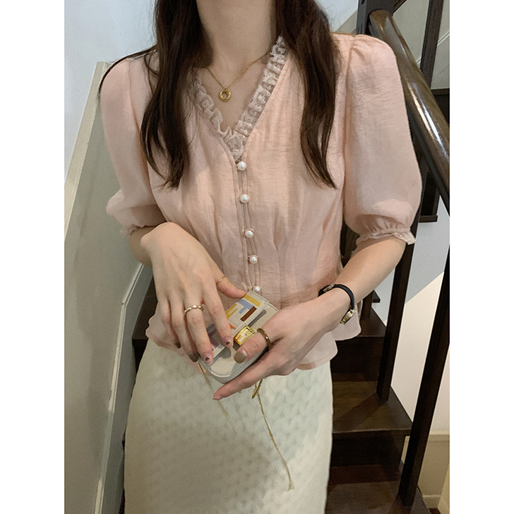 bingdaily 蕾丝雪纺衫