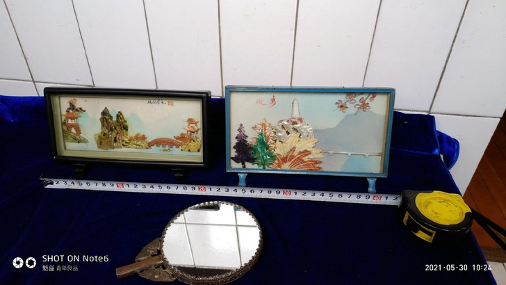 桌面摆件贝雕画，老物件看好下拍，按图发货，...