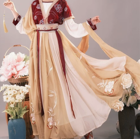 耀春醉芙蓉原创唐制汉服女中国风唐背子对襟衫...