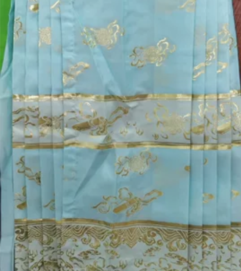 汉服退坑：耀春画扇联名（明庭知许）水蓝色织...