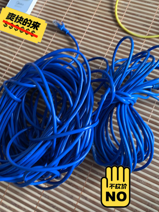 网线，特别长。好像有20米。俩个一起出了。...