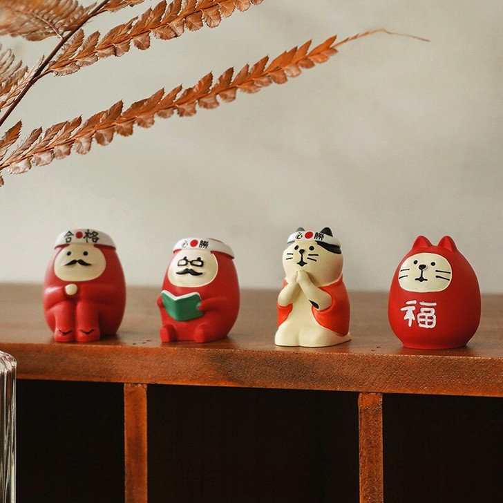 云木杂货日式达摩装饰摆件考试必胜祈愿猫和风...