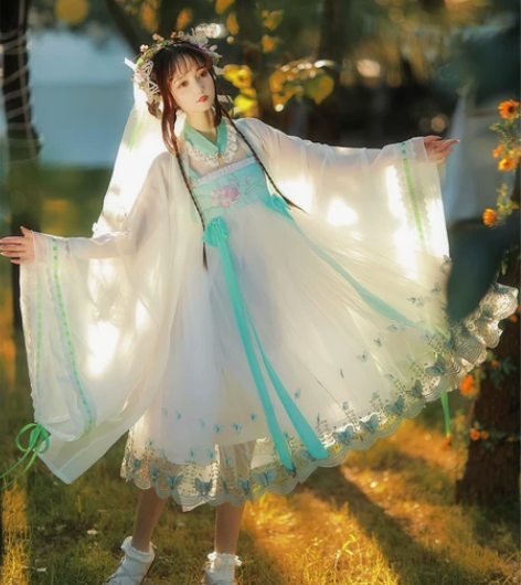汉旭原创汉服，改良夏浮笙蝶汉元素，吊带裙齐...
