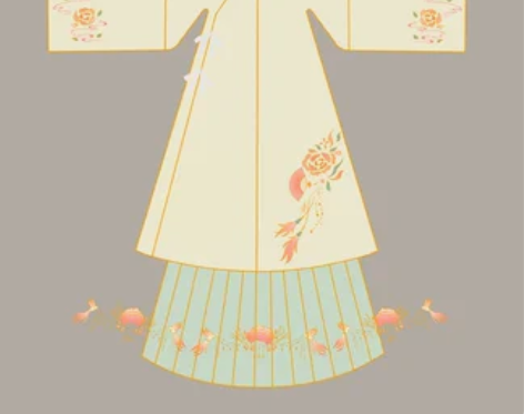 汉旭原创汉服【花栖凤】明制 米黄上袄，浅绿...