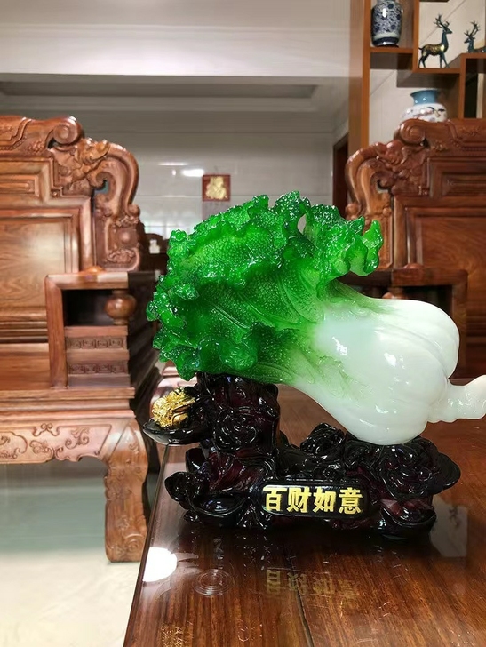 招财玉白菜摆件家居玄关装饰品办公室摆设店铺...