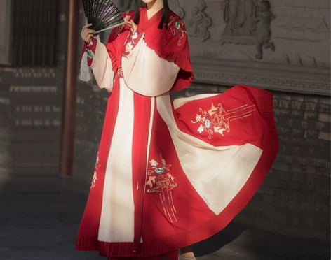 云芳晴浮蕖清原创汉服女晋制魏晋风交领半臂齐...