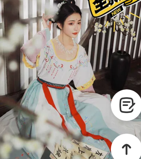 正品 送项链  全新 柒邑坦领汉服，吊牌在...