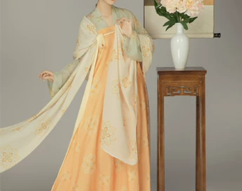 柒邑【忆长安】汉服女原创唐风齐胸衫裙复原印...