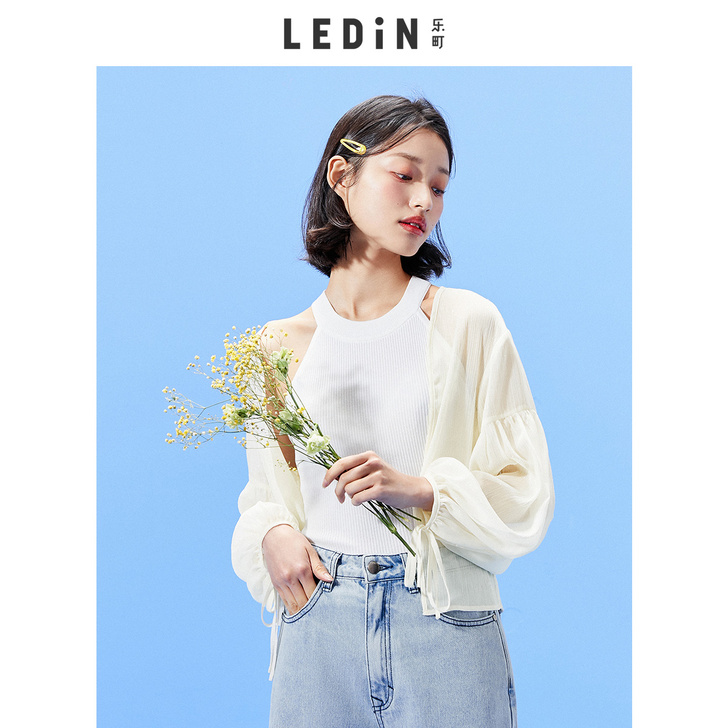 乐町 蕾丝雪纺衫 防晒衫。穿了两次吧  几...