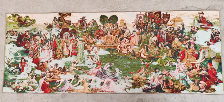 织锦绣人物画： 瑶池仙会刺绣画 未装裱 客...