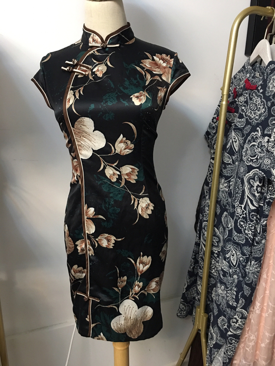 服装工作室样品清仓全新100%桑蚕丝旗袍原...