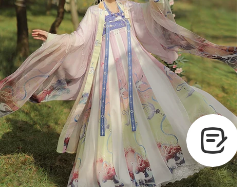 白鹿行 汉服女新款夏季中国风原创正品唐制齐...