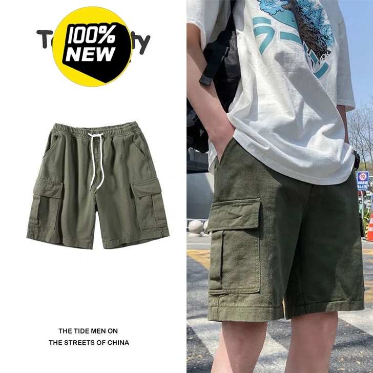 夏季工装短裤男潮牌宽松大码学生休闲裤男日系...