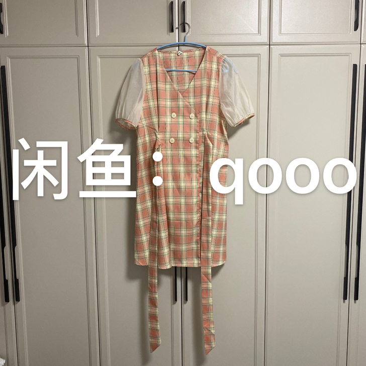 复古法式欧根纱泡泡袖双排扣田园风