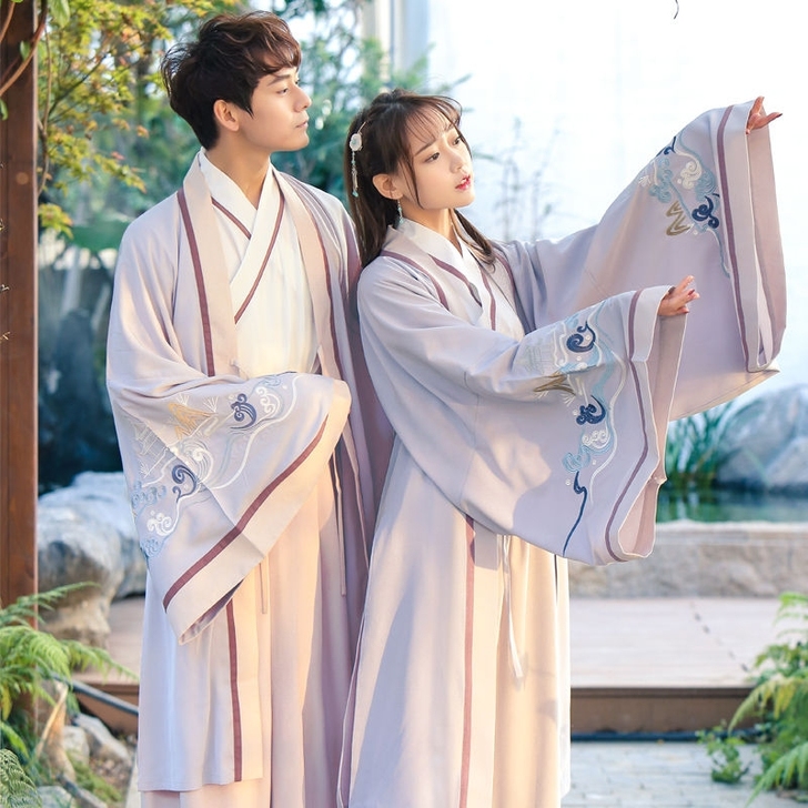 汉服女中国风汉元素春秋交领襦裙情侣日常班服...
