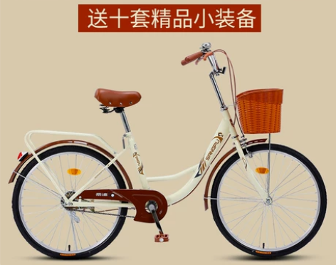 自行车女式轻便通勤普通代步成人单车