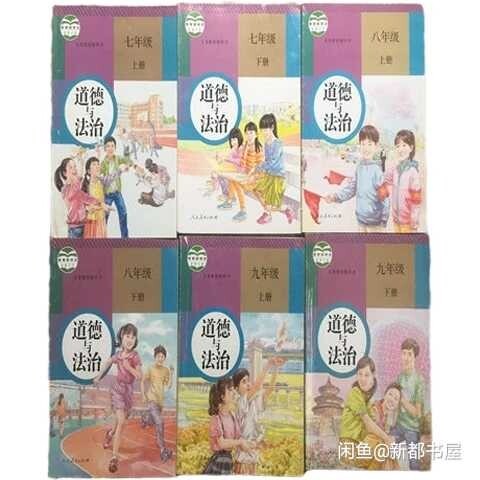 二手包邮全套6本人教版初中政治 道德与法治...