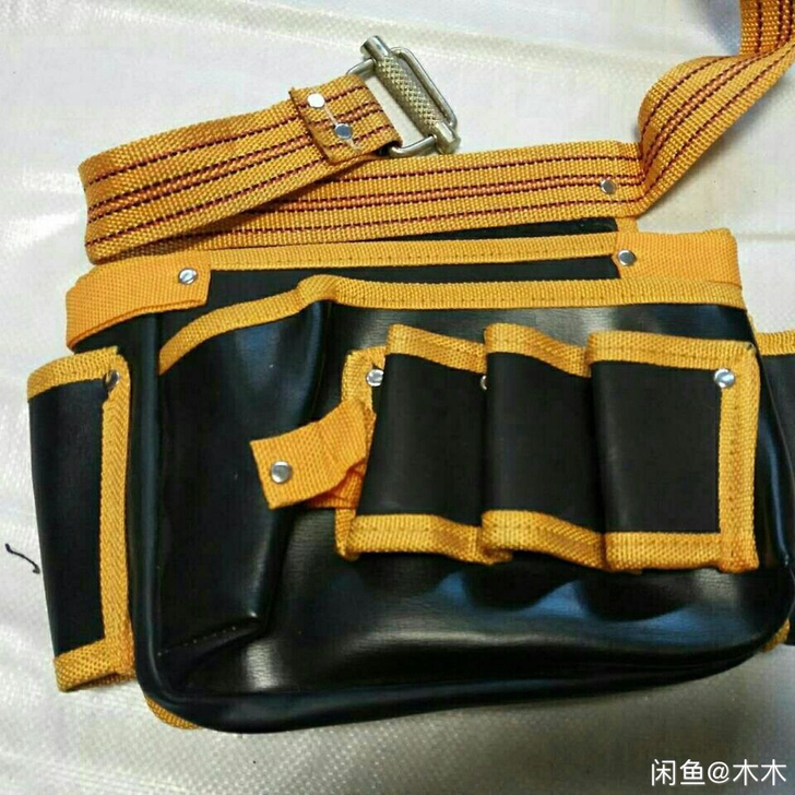 自家生产 多功能腰包 钉子包纯牛皮耐磨 用...